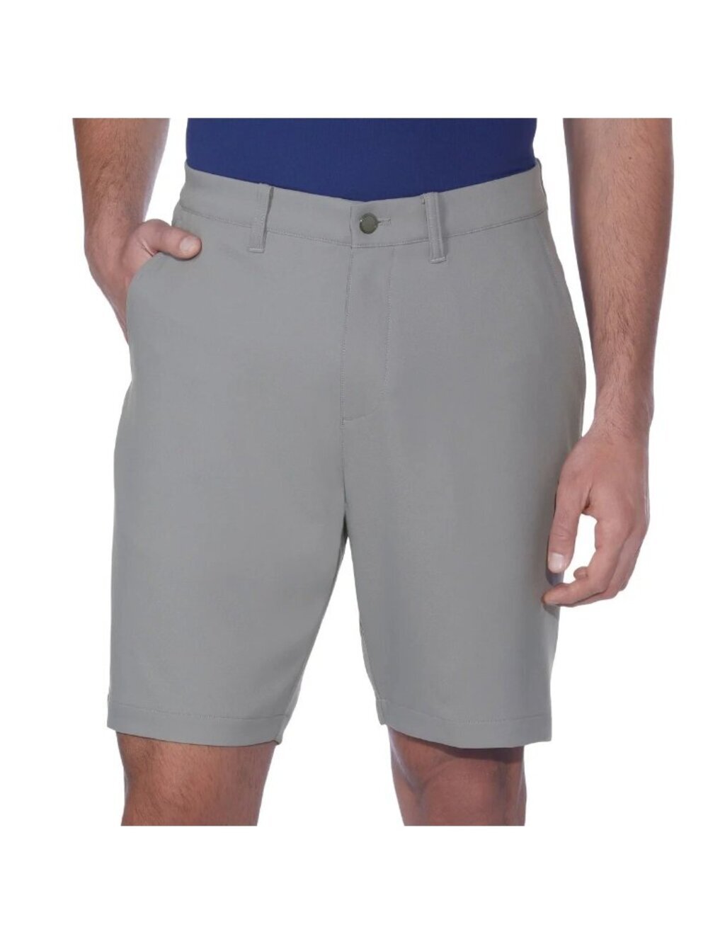 NWT Kirkland Signature Men's 32 Gray Stretch Shorts With UPF 50 Bermuda